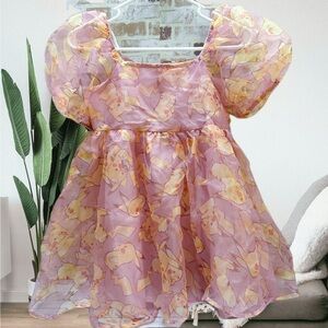 Pokémon Pikachu Pink and Yellow Kids Casual Dress 10-12